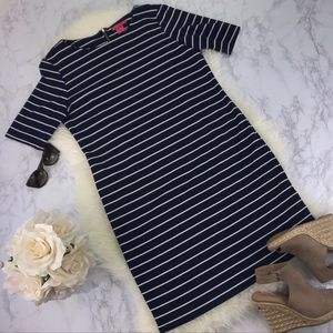 Sunny Leigh Navy & White Stripe Dress Size 12